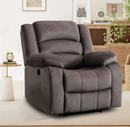 Ebello Power Recliner Chair, Oversized Soft Fabric Power Reclining Chair with Overstuffed Cushion and Backrest & USB Charge Port for Living Room, Brown