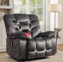 Ebello 41" XL Electric Massage Recliner Chair with Heat, Power Reclining Sofa with USB Charging & Storage Pockets,Overstuffed Breathable Fabric Single Recliner for Living Room,Dark Gray