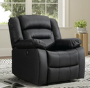 Bonzy Home Power Recliner Chair, Oversized Electric Leather Reclining Chair with Thick Cushion, USB Charge Port, Comfortable Single Sofa for Living Room, Black(recliner)