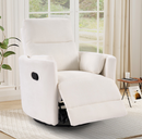 Ebello 360° Swivel Rocker Recliner Chair with Massage and Heat, Removable Pillow, Chenille Manual Glider Recliner for Living Room and Nursery, 350lbs Capacity, Beige