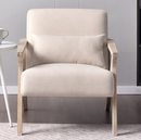 Bonzy Home Mid Century Modern Arm Chair, Wooden Handrail，Single Sofa Armchair for Living Room,Suitable for all ages，Beige