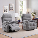 Bonzy Home 2 Pack Manual Recliner Chairs with Massage & Heat, Soft Fabric Double Reclining Single Sofa Set with Overstuffed Armrest & Backrest, Recliner Chairs with Side Pocket for Living Room, Gray