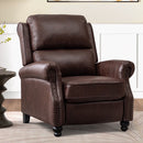 Bonzy Home Pushback Recliner Suede Armchair with Rivet Decor, Accent Chair for Living Room,Camel