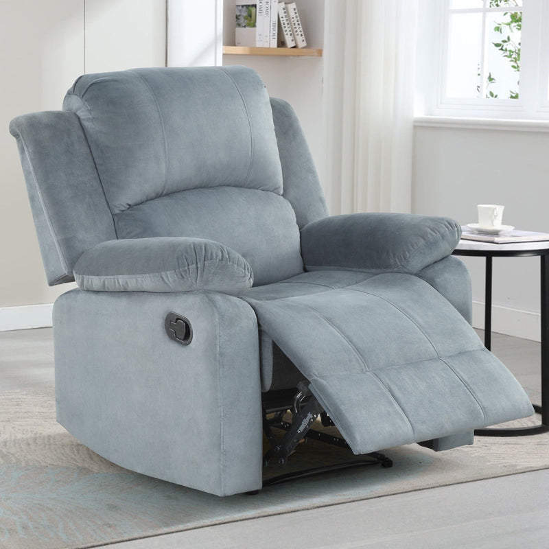 Bonzy Home Classic Manual Recliner Living Room Bedroom Furniture Chair&Sofa Gray