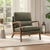 Bonzy Home Mid-Century Modern Accent Chair — Comfy Fabric Lounge Armchair with Solid Wood Frame, Green
