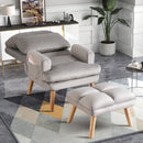 Bonzy Home Modern Accent Chair with Ottoman – Adjustable Backrest, Velvet Fabric Seating for Living Room, Bedroom & Office