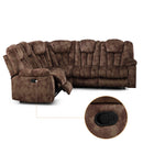 Bonzy Home Manual Reclining L-Shaped Sectional Sofa Set for Living Room