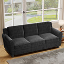 Ebello Modern Sofa Couch, 3-Seater Upholstered Couches with Thick Cushions for Living Room and Bedroom, Black