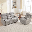 Bonzy Home Manual Recliner Sofa Set – Fabric Reclining Living Room Furniture with Single Recliner Chair & Loveseat Recliner Sofa