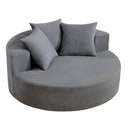 Ebello Oversized Round Swivel Accent Chair, Modern Corduroy Upholstered Comfy Circle Armchair with 360-Degree Rotating Base for Living Room, Bedroom, Home Office, No Assembly (Dark Gray)