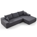 Ebello 108" L-Shaped Sectional Sofa with Right Chaise, 3-Seat Boneless Memory Foam Couch Modular Sofa with Removable Cushions & Throw Pillows for Living Room, No Assembly Required, Dark Gray
