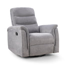 Ebello Manual Swivel Rocker Recliner, Silent Nursery Glider Chair with Soft Backrest, Fabric Reclining Seat for Bedroom Apartment Living Room, Gray