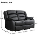 Black Faux Leather Power Recliner Loveseat