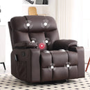 Bonzy Home Rocker Recliner Chair with Swivel Base, Massage & Heat, 2 Cup Holders – Comfortable Recliner for Living Room, Bedroom, Office