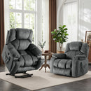 Bonzy Home 2 Pack Power Lift Recliner Chairs, Electric Lift Recliner for Elderly with Heat & Massage Function, Hand Remote Control, Side Storage Pocket, Living Room Furniture, Gray
