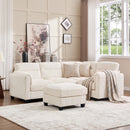 Bonzy Home Modular Convertible Sectional Sofa with Ottoman living room furniture sets, Oat