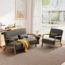 Bonzy Home Mid-Century Modern Tufted Loveseat & Accent Chair Set