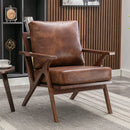 Bonzy Home Mid-Century Modern Accent Chair, Upholstered Leather Arm
