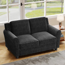 Ebello Modern Loveseat Sofa, 2-Seater Upholstered Sofa Couch with Thick Cushions for Living Room and Bedroom, Black