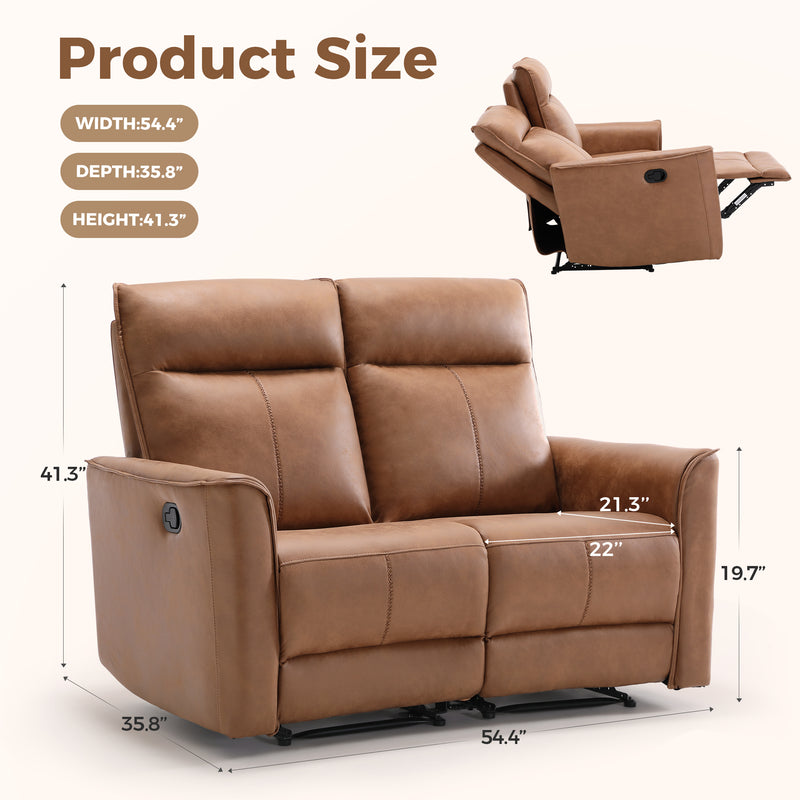 Bonzy Home Manual Recliner Sofa - Leather Reclining