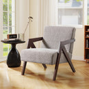 Bonzy Home Modern Accent Chair – Small Plaid Fabric Armchair for Living Room, Bedroom, Office, 300lbs (Brown)