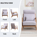 Bonzy Home Modern Armchair, Mid Century Accent Chair with Sturdy Wood Legs Upholstered Fabric Sofa for Living Room Bedroom Office, Gray Set of 2