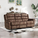 Bonzy Home 3-Seat Manual Reclining Sofa — Fabric Couch with Dual Manual Recliners for Living Room & Meeting Room