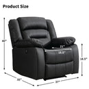 Black Faux Leather Power Recliner Chair