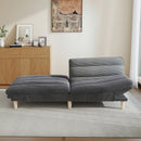 Bonzy Home Convertible Futon Sofa Bed, 3-Position Adjustable Armrests & Reclining Backrest for Small Living Room, Office, Apartment, Gray