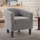Bonzy Home Accent Barrel Chair, Teddy Fleece Upholstered Club Chair with Armrest Small Reading Chair, for Living Room, Bedroom & Reception Room, Gray