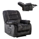 Ebello Manual Oversized Massage Recliner Chair,Single Fabric Ergonomic Reclining Chair with Heating and Vibration for Living Room and Bedroom(Dark Gray)