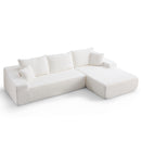 Ebello 108" L-Shaped Sectional Sofa with Right Chaise, 3-Seat Boneless Memory Foam Couch Modular Sofa with Removable Cushions & Throw Pillows for Living Room, No Assembly Required, Beige