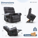 Bonzy Home Power Lift Recliner Chair with Massage & Heat - Extra Wide Electric Recliner for Elderly, Heavy Duty 350 lbs Capacity, Taupe Fabric