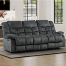 Bonzy Home 3-Seat Reclining Sofa with Adjustable Backrest, Manual Recliner Couch set with Overstuffed Headrest & Armrest, Living Room Furniture Set, Gray