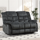 Bonzy Home Manual Loveseat Recliner, Adjustable Backrest 2-Seat Reclining Sofa, Couch set with Overstuffed Headrest & Armrest, Living Room Furniture, Gray