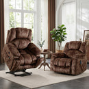 Bonzy Home 2 Pack Power Lift Recliner Chairs, Electric Lift Recliner for Elderly with Heat & Massage Function, Hand Remote Control, Side Storage Pocket, Living Room Furniture, Brown