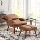 Bonzy Home Modern Accent Chair with Ottoman – Adjustable Backrest, Velvet Fabric Seating for Living Room, Bedroom & Office