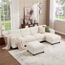 Bonzy Home Modular Sectional Sofa Couches for Living Room U-Shaped Sofa with Ottoman Oat