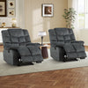 Bonzy Home Recliner Chairs Set of 2 for Living Room Manual Reclining Chair Single Sofa for Bedroom, Gray