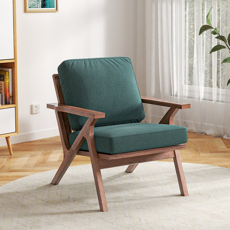 Bonzy Home Mid-Century Modern Accent Chair Upholstered Solid Wood Frame & Removable Cushions for Living Room Bedroom, Turquoise