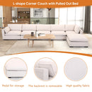 Bonzy Home Modular Sectional Sofa Down Filled Sectional Sofa L Shaped Comfy Couch with Chaise, Ottoman for Living Room
