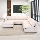 Bonzy Home Modular Sectional Sofa Down Filled Sectional Sofa L Shaped Comfy Couch with Chaise, Ottoman for Living Room