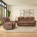 Bonzy Home Manual Recliner Sofa Living Room Furniture Set, Manual Recliner Chair Adjustable Backrest, Manual Loveseat and 3 Seat Recliner Sofa Couch Set for Living Room