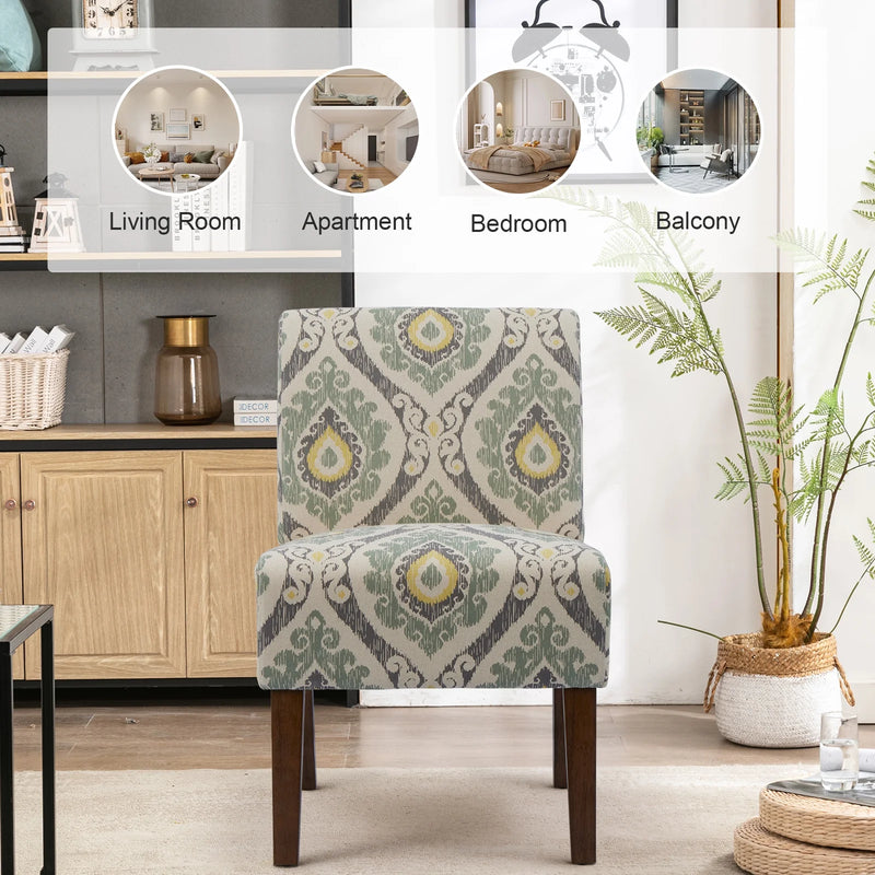 Bonzy Home Accent Chair Set of 2 Bohemia Modern Upholstered Armchair with Wood Frame for Living Room Bedroom Study Room, Easy Assembly