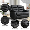 Black Faux Leather Power Recliner Loveseat