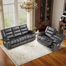 Ebello 3-Seater Manual Recliner Sofa,2+3 Pieces Overstuffed Fabric Reclining Couch with Removable Console Featuring Cup Holders for Living Room and Home Theater(Dark Gray,Loveseat+Sofa)