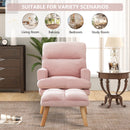 Bonzy Home Modern Accent Chair with Ottoman – Adjustable Backrest, Velvet Fabric Seating for Living Room, Bedroom & Office