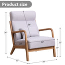 Bonzy Home Modern Armchair, Mid Century Accent Chair with Sturdy Wood Legs Upholstered Fabric Sofa for Living Room Bedroom Office, Gray Set of 2