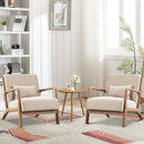 Mid Century Modern Accent Chairs Set of 2, Reading Armchair, Arm Chairs for Living Room, Beige