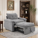 Bonzy Home 3-in-1 Pull Out Sofa Bed Chair, Soft Fabric Convertible Design with Side Storage, Gray